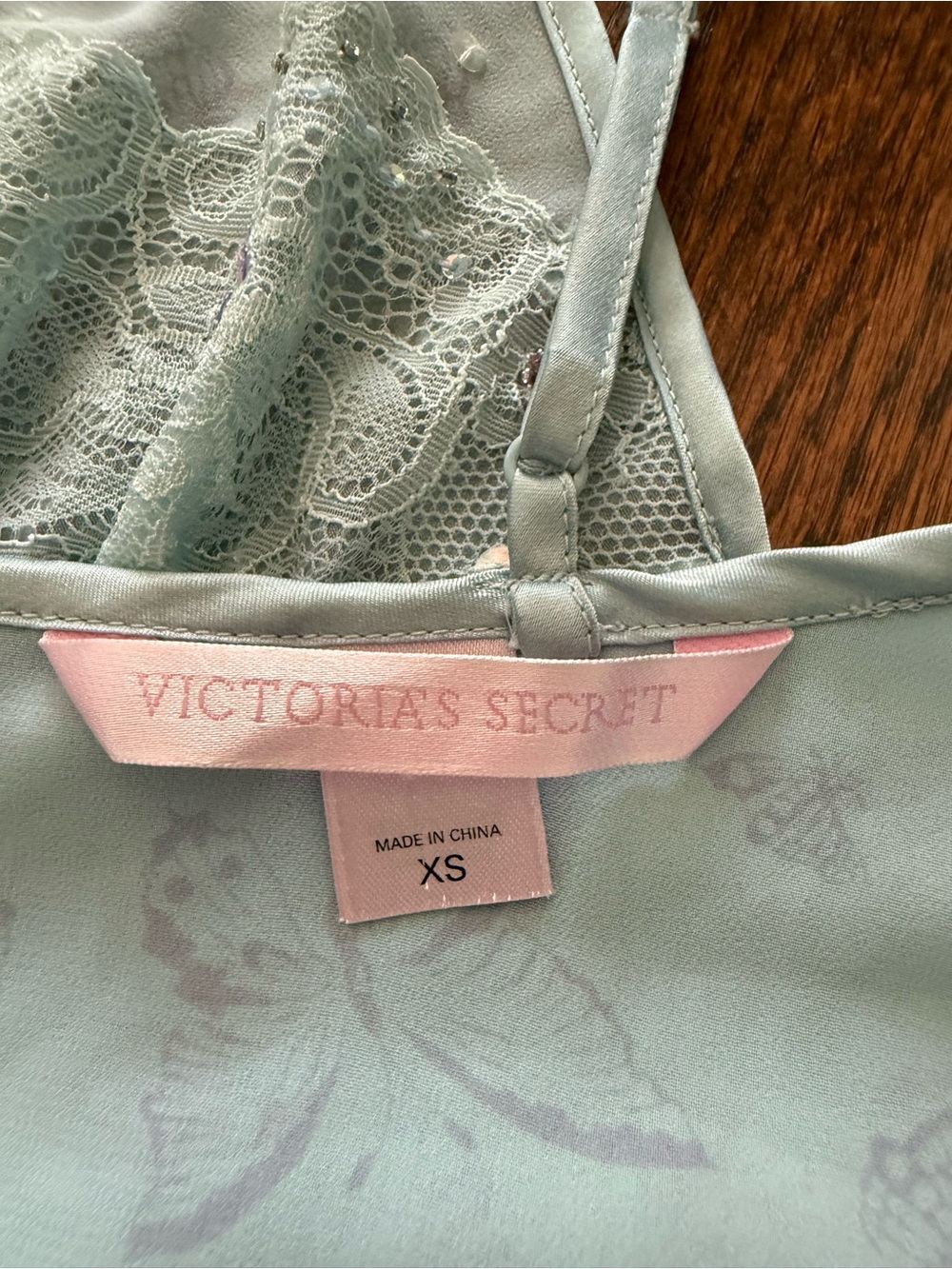 Y2K Victoria’s Secret Sheer Blue Butterfly Lingerie Empire Waist Camisole Top - Picture 6 of 10